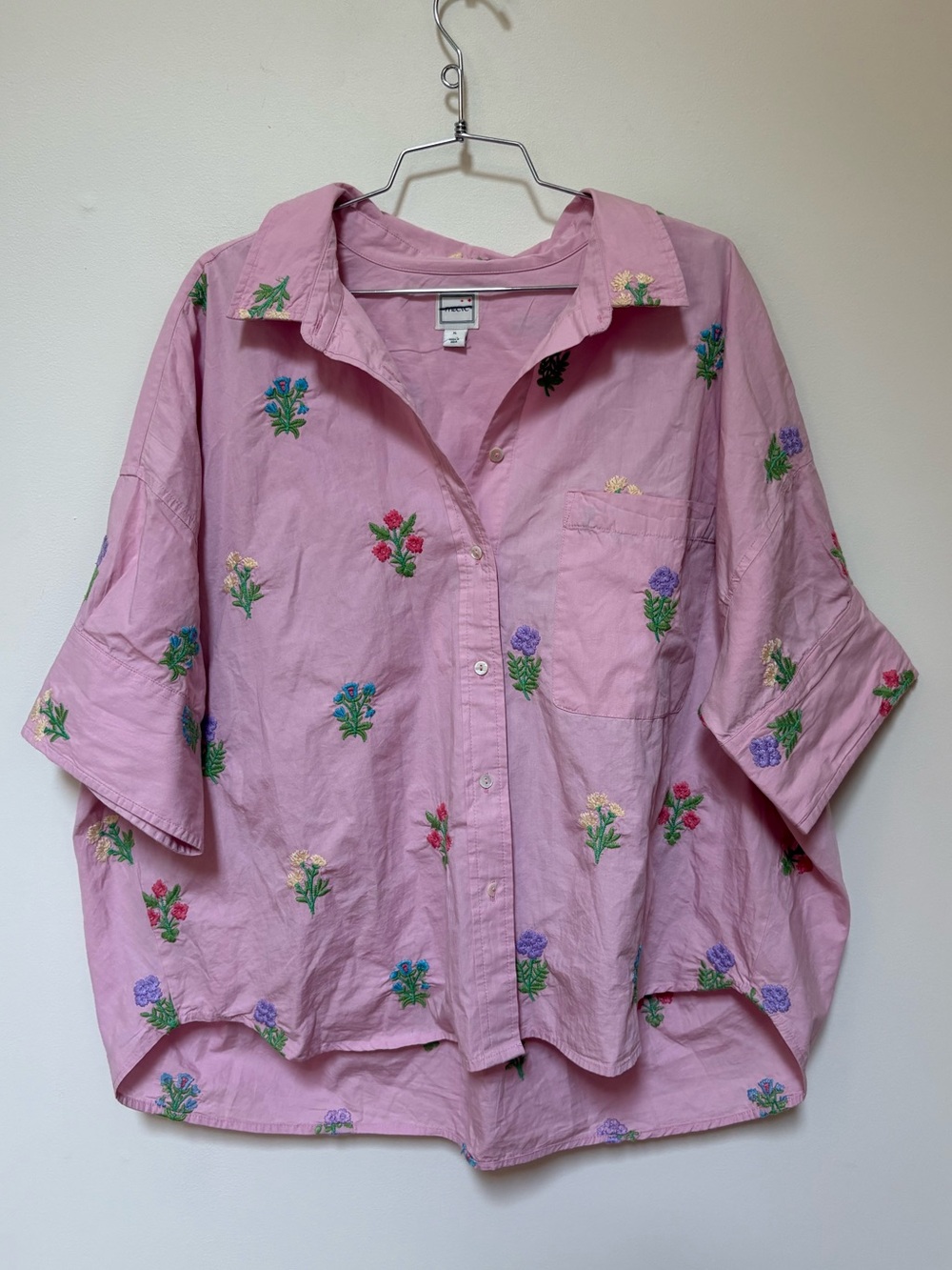 NWOT Maeve Mabel Boxy Embroidered Oxford Shirt Size XL - Picture 3 of 15